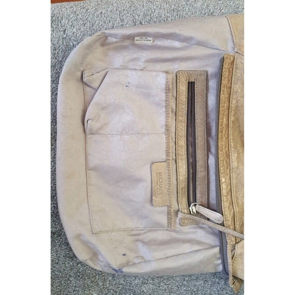 Michael Kors Handbag Women L Chelsea Metallic Tan Whipstitch Tassel Shoulder Bag - Picture 11 of 16